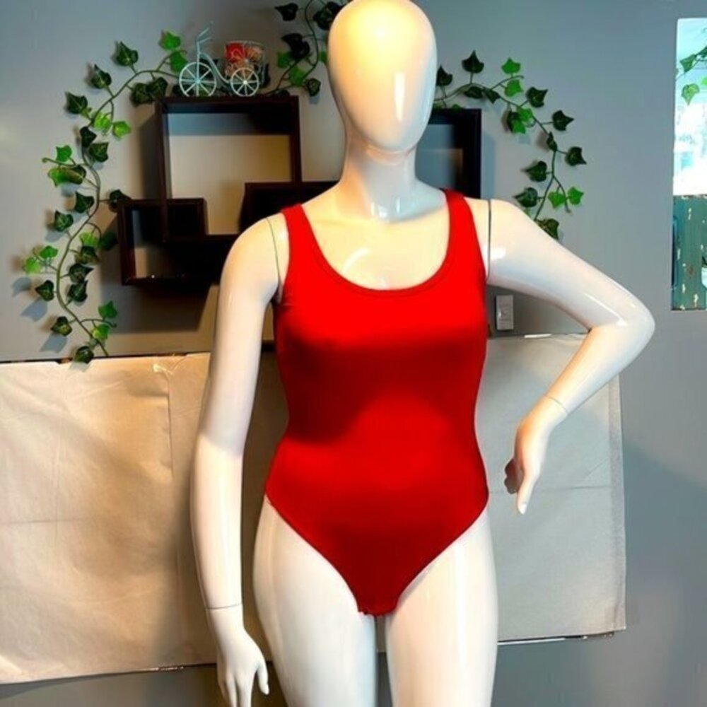 Cupshe Stunning Bodysuit Ribbed Bright Orange size Small